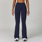 High-Waisted Navy Flared Leggings – Sculpting Stretch Bootcut Athleisure Pants - 图片 2