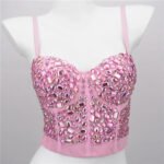 Black Sequin Corset Top for Women – Beaded Bustier Crop Top with Straps | Glam Night Out Top - 图片 11