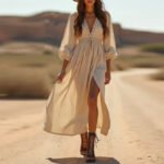 Desert Grace Lace-Up Maxi Dress | subailili
