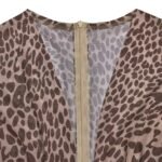 Luxury Leopard Print Cut-Out Maxi Dress – Deep V Long Sleeve Bodycon Gown - 图片 9