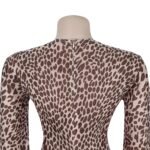 Luxury Leopard Print Cut-Out Maxi Dress – Deep V Long Sleeve Bodycon Gown - 图片 8