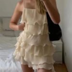 Elegant Layered Ruffle Mini Dress – Summer Polka Dot Sleeveless Look - 图片 3