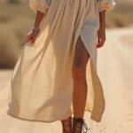 Desert Grace Lace-Up Maxi Dress | subailili - 图片 7