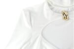 Elegant Cut-Out White Bodycon Maxi Dress – Long Sleeve High Neck Evening Dress for Women - 图片 12