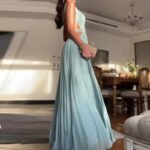 Elegant Pleated Maxi Dress – Available in Black, Peach, and Light Blue - 图片 6